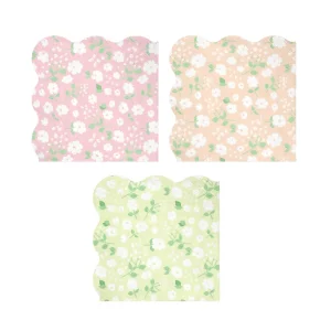 Servilletas florecitas mix pastel / 12 uds.