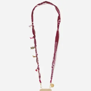 Cadena móvil larga Laia Bandana burdeo Charms