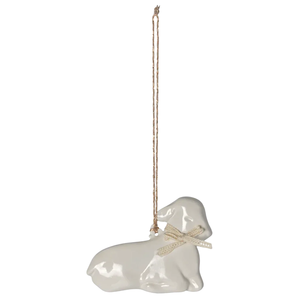 Adorno de metal corderito lazo blanco - Image 2