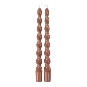 Set velas espiral caramelo / 2 uds.