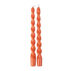 Set velas espiral naranjas / 2 uds.