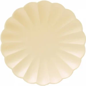 Plato festonado amarillo basic eco compostable / 8 uds.