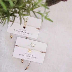 Pulsera perla de río y estrella personalizada / 6 uds.