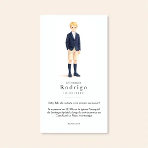 Invitaciones personalizadas Comunión Niño Clásico