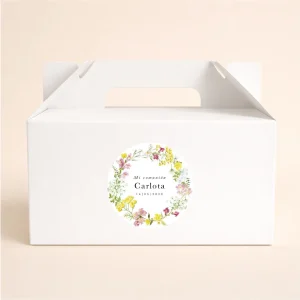 Caja picnic personalizada corona flores Liberty