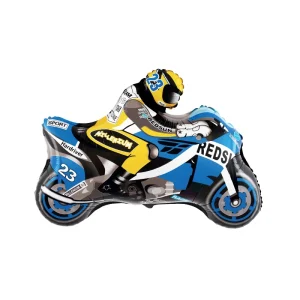 Globo foil moto de carreras azul