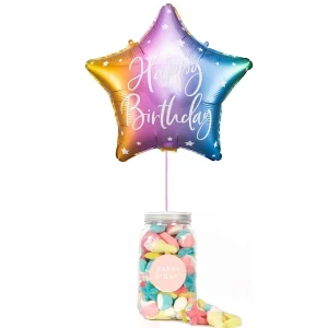 WOW BOX estrella unicornio, golosinas y mensaje personalizado.