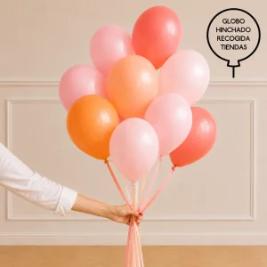 Bouquet globos Látex Juicy Ribbons hinchados con Helio