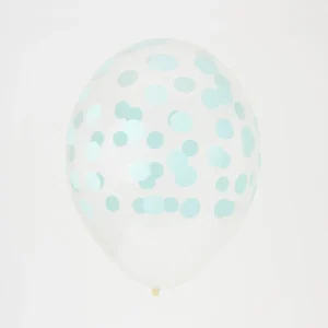 Globos transparentes lunares verde Mint / 5 uds.