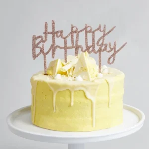 Topper pastel acrílico Happy Birthday Rosegold