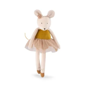 Muñeca ratoncita Ocre con vestido de tul