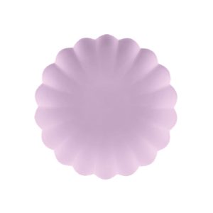 Plato de plástico festonado Violeta basic / 4 uds.