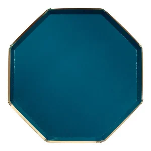 Plato octogonal verde tilo / 8 uds.