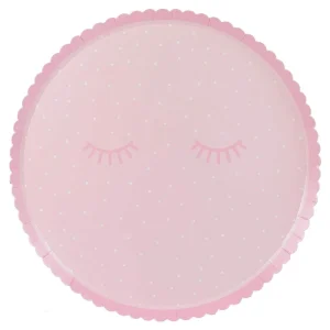 Plato rosa Pijama Party / 8 uds.