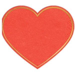 Servilleta corazón borde dorado / 20 uds.