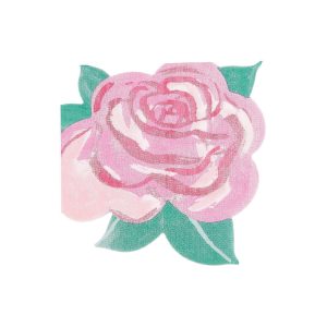 Servilleta flor Rosa / 20 uds.