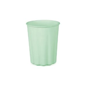 Vaso de plástico festonado verde basic / 4 uds.