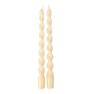 Set velas espiral marfil / 2 uds.