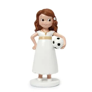 Figura para pastel de Comunión niña con pelota